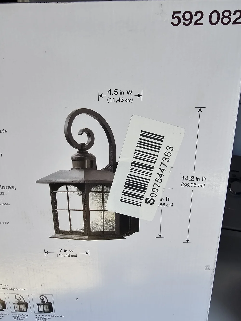 Home Decorators Brimfield Motion Sensing Exterior Wall Lantern - Black